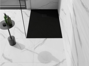 Cadita de dus compozit mineral, culoare neagra, dimensiune 110x90 - Img 4