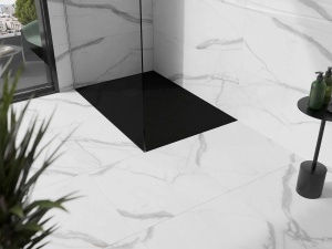 Cadita de dus compozit- structura piatra dreptunghiulara 140x100 cm, Culoare Negru - Img 7