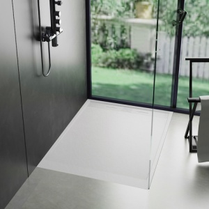 Cadita de dus DEKO Slim, Structura de piatra 140x80cm, Culoare Alb - Img 4