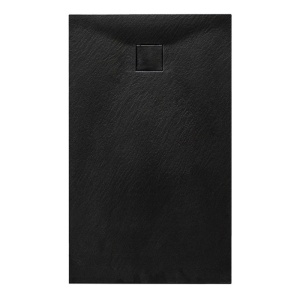 Cadita de dus dreptunghiulara slim imitatie piatra Riko 90 x 70 cm neagra