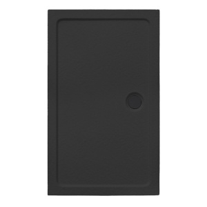 Cadita de dus dreptunghiulara slim imitatie piatra Silk 90 x 80 cm neagra