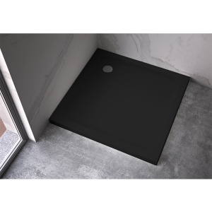 Cadita de dus patrata slim ST02A 80x80x5 cm neagra - Img 4