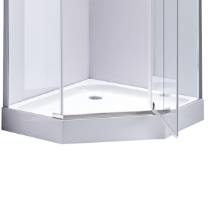 Cadita de dus pentagonala inalta si antiderapanta SXL07 B 90 x 90 cm alba - Img 4
