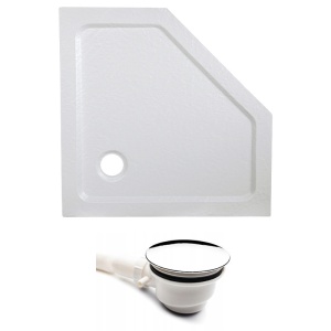 Cadita de dus pentagonala slim finisaj mat RAVE 80x80 cm alba - Img 10