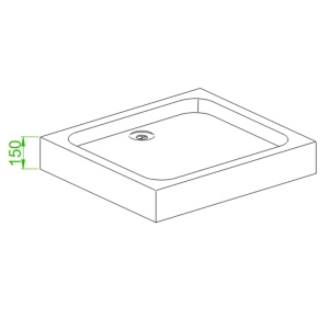 Cadita de dus SXL03D Inalta, Dimensiune 110x80cm, Culoare Negru - Img 7
