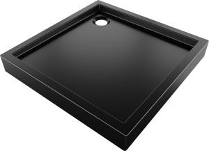 Cadita dus inalta, culoare negru 100x100 cm - Img 2