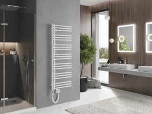 Calorifer de baie portprosop si electric 600W Neptun alb 1400 x 500 mm