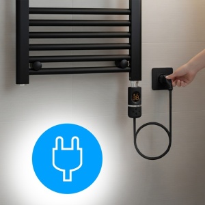 Calorifer electric de baie portprosop Manam 300W 50 x 40 cm negru - Img 5