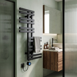 Calorifer electric, portprosop, REA RIDO 90X50 cm, Negru Mat - Img 2