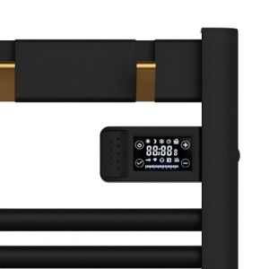 Calorifer electric vertical YASUR-BL ECO 500W pentru baie 105x50, negru - Img 4