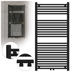 Calorifer vertical CORSO-BL-1 pentru baie 120x60, negru - Img 8