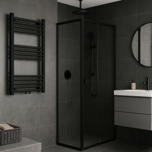 Calorifer vertical CORSO-BL-3 pentru baie 80x50, negru - Img 5