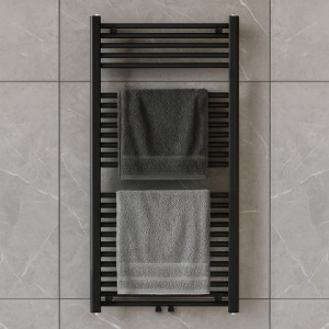 Calorifer vertical Fuego-Blu pentru baie 128x50, negru - Img 3
