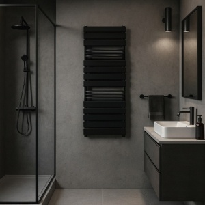 Calorifer vertical Fuego-Blu pentru baie 128x50, negru - Img 13