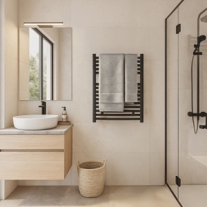Calorifer vertical GAMA-BL-1 pentru baie 120x50, negru - Img 15