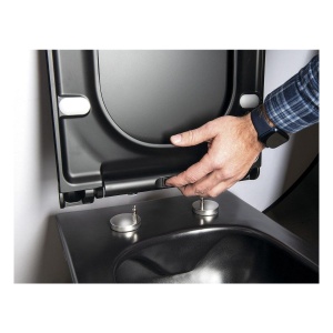 Capac WC SoftClose negru mat din duroplast - Img 4