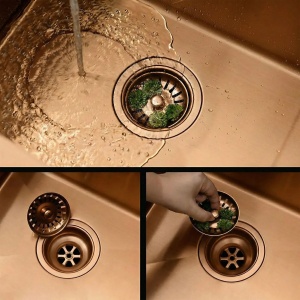 Chiuveta bucatarie cu doua cuve inox Toby Brush Copper - Img 8