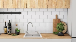 Chiuveta Bucatarie REA GRANIT WEST WHITE, Dimensiuni 44 x 48.5 x 17 cm, 1 Cuva, Incastrabila, Alb - Img 3