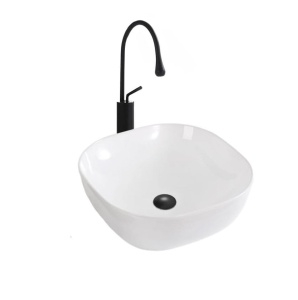 Chiuveta de blat PRO ATLANTA, Dimensiuni 42.5 x 42.5 x 14.5 cm, Forma patrata, Ceramica sanitara, Fara gaura baterie, Alb - Img 1