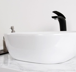 Chiuveta de blat PRO ATLANTA, Dimensiuni 42.5 x 42.5 x 14.5 cm, Forma patrata, Ceramica sanitara, Fara gaura baterie, Alb - Img 2