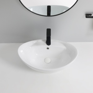 Chiuveta De Blat PRO CLARA, 59x39x 21 Cm, Montaj Pe Blat, Design Deosebit, Forma Rotunda, Ceramica Sanitara, Alb - Img 3