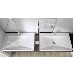 Chiuveta de blat PRO ERA ARON, Dimensiuni 100 cm x 48 x 10 cm, Conglomerat, Cu Gaura baterie, Alb - Img 5