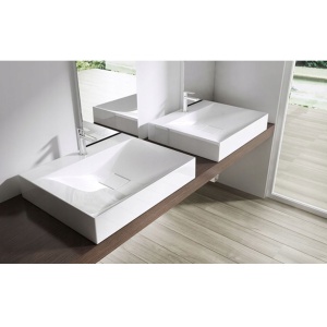 Chiuveta de blat PRO ERA ARON, Dimensiuni 80 cm x 48 x 10 cm, Conglomerat, Cu Gaura baterie, Alb - Img 3