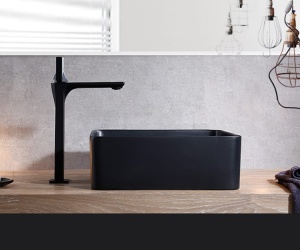 Chiuveta De Blat PRO OSLO, 36x36x 13 Cm, Montaj Pe Blat, Design Deosebit, Forma Dreptunghiulara, Ceramica Sanitara, Negru Mat - Img 5