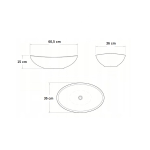 Chiuveta de blat PRO ZUZAN alb,cu margine neagra,dimensiune 60,5 x 36 x 15 cm - Img 5