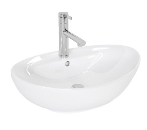 Chiuveta de blat REA CINDY, Montaj Pe Blat, Design Deosebit, Ceramica Sanitara, Alba - Img 1