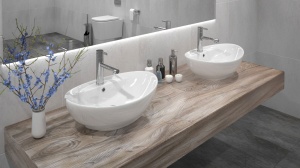 Chiuveta de blat REA CINDY, Montaj Pe Blat, Design Deosebit, Ceramica Sanitara, Alba - Img 4