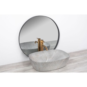 Chiuveta de blat REA FREJA GREY, Dimensiuni 50 cm x 38.5 x 13.5 cm, Ceramica Sanitara,fara gaura baterie, Gri - Img 6