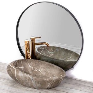 Chiuveta de blat REA ROXY B, Dimensiuni 49 x 31 x 13.5 cm, Forma Ovala, Ceramica sanitara, Maro - Img 3