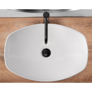 Chiuveta de blat REA TANGO, Dimensiuni 57 x 41 x 15 cm, Forma Ovala, Ceramica sanitara, Alb - Img 3