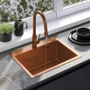 Chiuveta de bucatarie din otel cu accesorii Rea Liam Brush Copper - Img 3