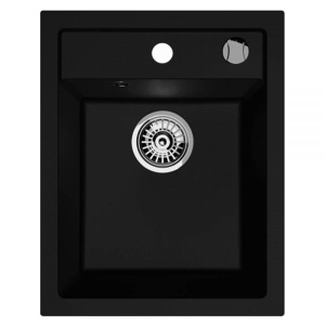 Chiuveta De Bucatarie Kernau, Model Minimalist Din Granit 40x50cm, Culoare Deep Black