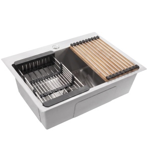 Chiuveta din inox cu set accesorii 3 piese Rea Liam Brush Nickel