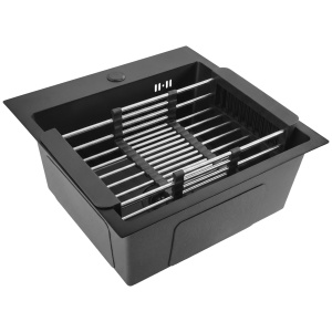 Chiuveta din otel cu set accesorii Rea Leo 40 Black