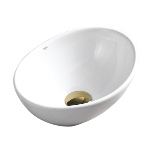 Chiuveta lavoar oval cu montaj pe blat, din ceramica alba, Lumo White Gloss 34 x 27 cm - Img 9