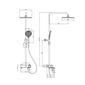 Coloana de dus cu baterie monocomanda FDesign Zaffiro finisaj negru mat - Img 3