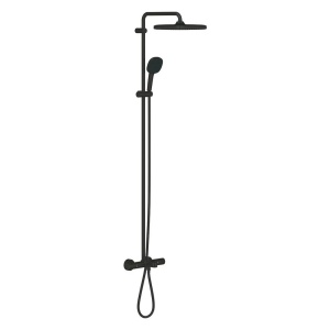 Coloana de dus cu baterie termostatata cu pipa cada negru mat Grohe Tempesta Cosmopolitan 250 Cube - Img 3