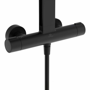 Coloana de dus cu baterie termostatata Ideal Standard Alu+ palarie patrata, negru mat - Img 4
