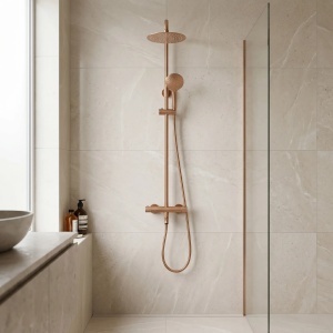 Coloana de dus cu termostat Lungo Diamond Copper Brush - Img 3