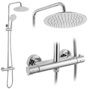 Coloana de dus fara pipa cu termostat Rea Lungo Chrome
