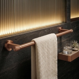 Cuier de baie, bara prosop, Rea Ori Brush Copper - Img 4