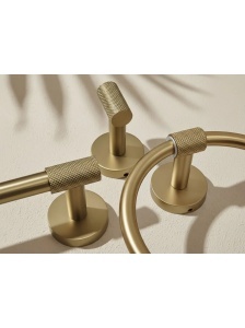Cuier de baie minimalist Galo Brush Gold 5701 auriu periat - Img 4