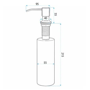 Dispenser detergent cu fixare pe chiuveta Rea LON Brush Nickel - Img 4