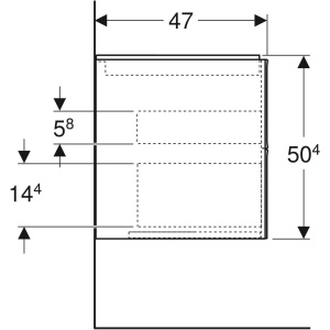 Dulap baza suspendat Geberit One alb mat 60 x 47 x 50 cm cu 2 sertare - Img 4