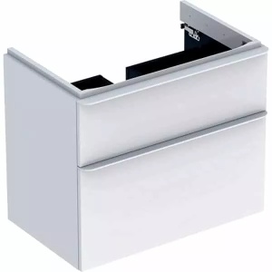 Dulap baza suspendat Geberit Smyle Square cu 2 sertare 74 x 47 cm alb lucios