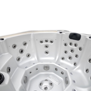 Jacuzzi de gradina alb, rotund exterior antracit PRO 107 pentru 6 persoane 220 x 200 x 97 cm - Img 15